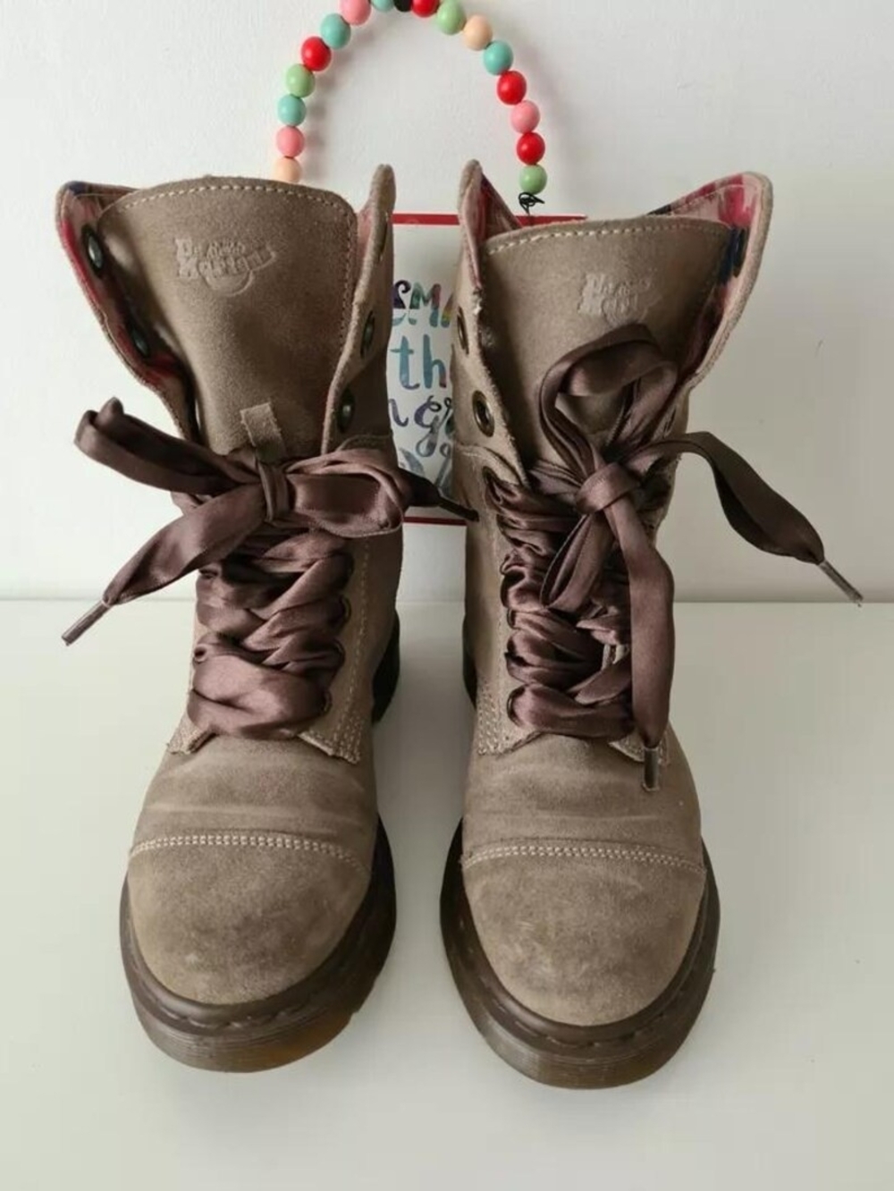Brown Women's Suede Lace-Up Ankle Boots